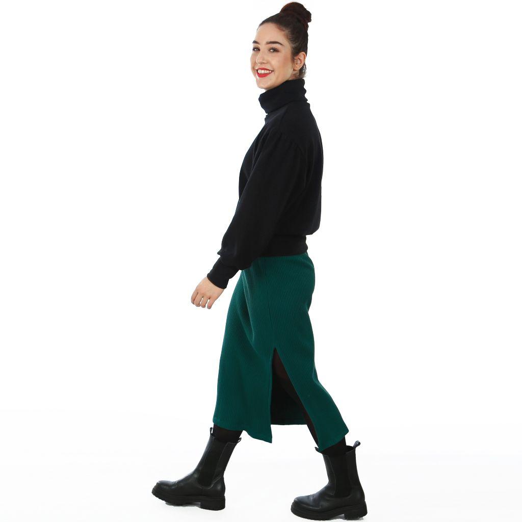 Preview: Papierschnittmuster Sweatrock mit Schlitz Frau Irma XS-XXL
